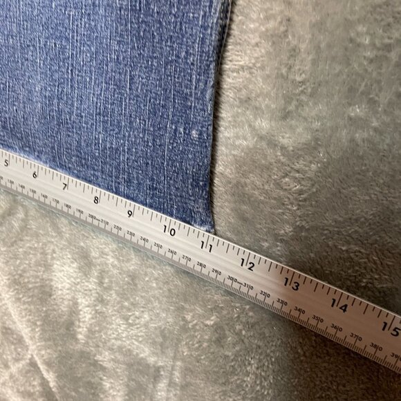 Vtg Let Me B Y2K Women Hip Hop Mid Rise Stretch Flared Blue Denim Jean 16P - Picture 10 of 12